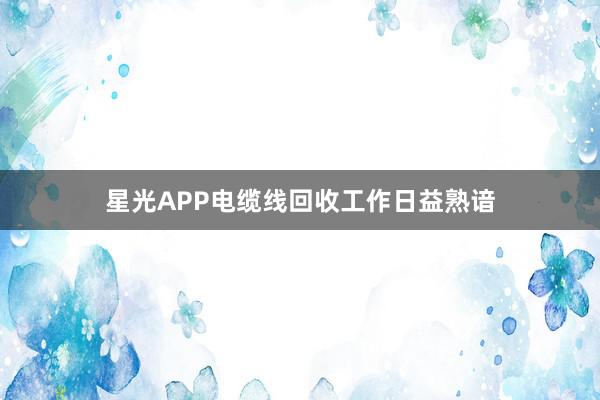 星光APP电缆线回收工作日益熟谙