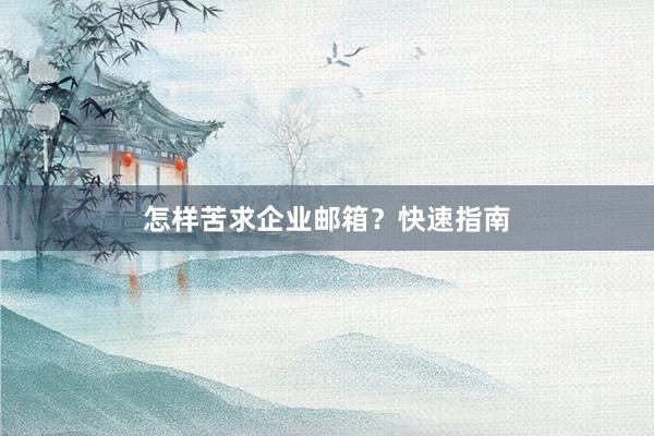 怎样苦求企业邮箱？快速指南